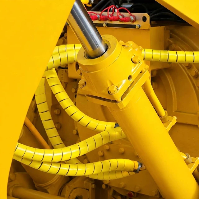 Alt view image 5 of 7 - Spiral Wrap Hose Protector 1.25" OD x 10 FT, Heavy Duty Hydraulic Hose Wrap, Yellow Flexible HDPE Cable Protector Sleeve for Hydraulic Hoses, Wire Harnesses & Automotive Cables