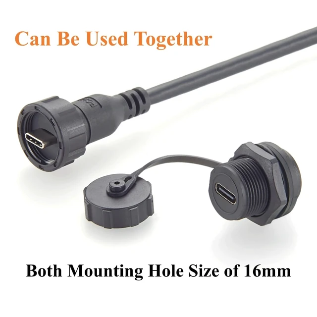 Alt view image 5 of 7 - IP67 Waterproof USB 3.1 Gen 2 Type-C Male to Male Cable Threaded Lock Industrial USB-C Cable 10Gbps Data Transfer, 100W Charging, DP 4K@60Hz for Embedded PC, HMI, Machine Vision (2M/6.6FT)