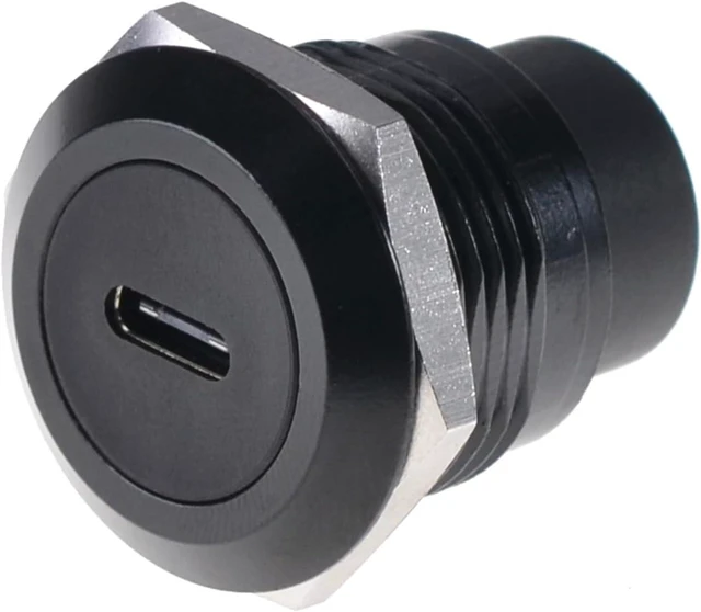 Main image of 5pack USB C Type-C Coupler Panel Socket Waterproof Connector Bulkhead Feed Through, Circular Inline Cable Female to Female Extension