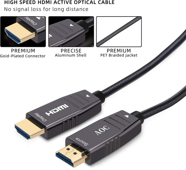 Alt view image 6 of 6 - 4K HDMI Fiber Optic Cable 65ft,High Speed HDMI 2.0 Cable Support with 18Gbps,Dynamic HDR10,eARC,HDCP2.2