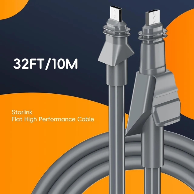 Alt view image 7 of 7 - for Starlink Flat High Performance Cable, 32.8FT/10M Rectangular Satellite Replacement Cable, Cat6 Network Cable, Waterproof Extension Cord for Starlink Flat High Performance Gen2