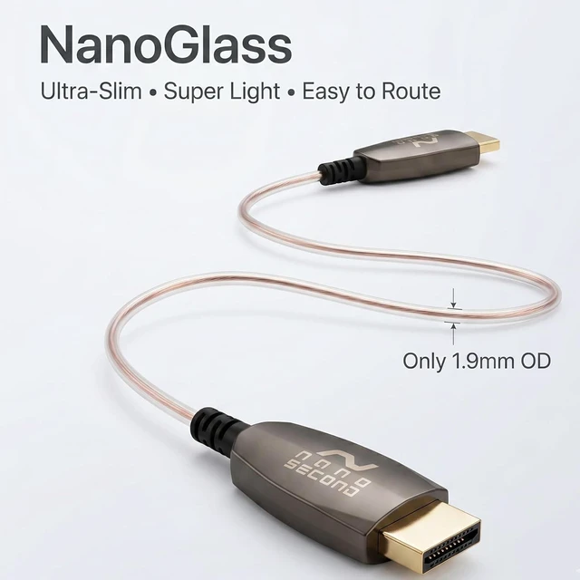 Alt view image 2 of 7 - NanoGlass HDMI Fiber Optic Cable, Ultra Thin 1.9mm 8K HDMI Cable, 4K 120Hz High Speed HDMI for Camera Monitor, Gaming Console, PC, TV, Projector (1m/3ft)
