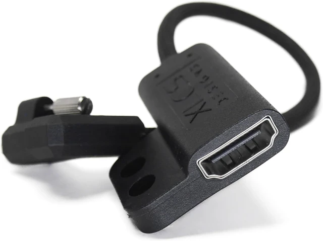 Alt view image 5 of 5 - USB-C EVF to Locking HDMI Adapter Cable for Pyxis 6K, 20 Gbps, 100W, 9 Inch, Black
