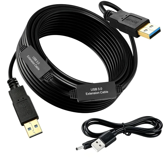 Main image of XBOHJOE USB 3.0 Male to Male Cable 50ft Type A Male to A Male Cord 5 Gbps Double USB a to USB a Cable Compatible with Hard Drive Cooling Fan/pad DVD Player and More (Black, 50FT)