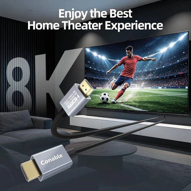 Alt view image 5 of 7 - 5-Pack 8K HDMI 2.1 Cable 10 FT, Certified Ultra High Speed 48Gbps, Braided