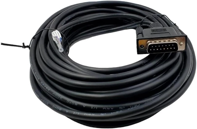 Main image of Compucableplususa.com Best Industrial Serial DB15 D-Sub15 Pin RS232 Serial Cable with Bare Wire - 28 AWG with Black PVC Jacket