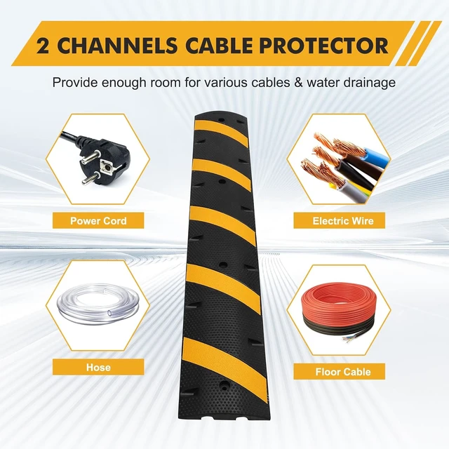 Alt view image 3 of 7 - 6FT Rubber Speed Bumps 2 Pack, Heavy Duty Traffic Hump for Road & Driveway