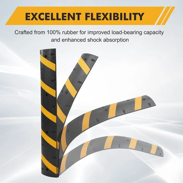 Alt view image 2 of 7 - 6FT Rubber Speed Bumps 2 Pack, Heavy Duty Traffic Hump for Road & Driveway