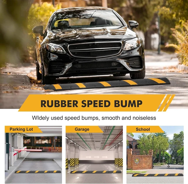 Alt view image 6 of 7 - 6FT Rubber Speed Bumps 2 Pack, Heavy Duty Traffic Hump for Road & Driveway