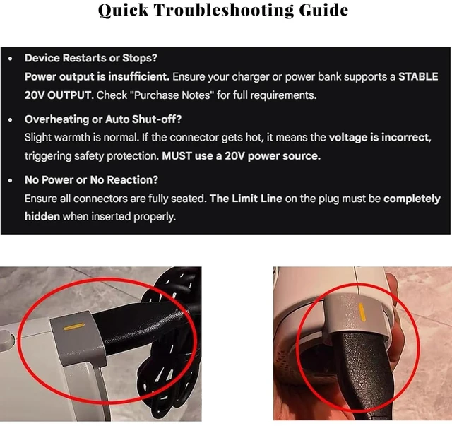 Alt view image 5 of 7 - 5.2 ft USB-C PD Cord Compatible with ResMed AirMini, 24V