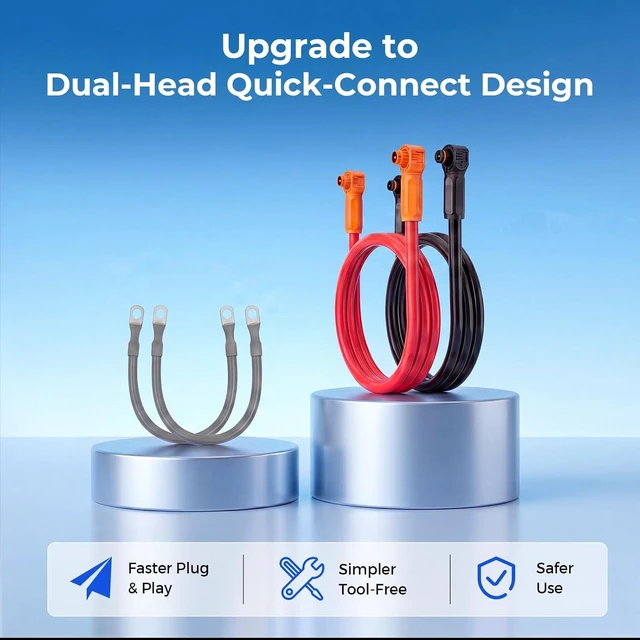 Alt view image 2 of 5 - WattCycle 250A 70mm² Energy Storage Parallel Cable, 1.2m (47.2in)
