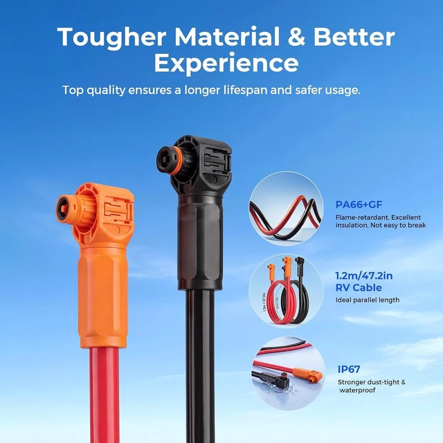 Alt view image 4 of 5 - WattCycle 250A 70mm² Energy Storage Parallel Cable, 1.2m (47.2in)