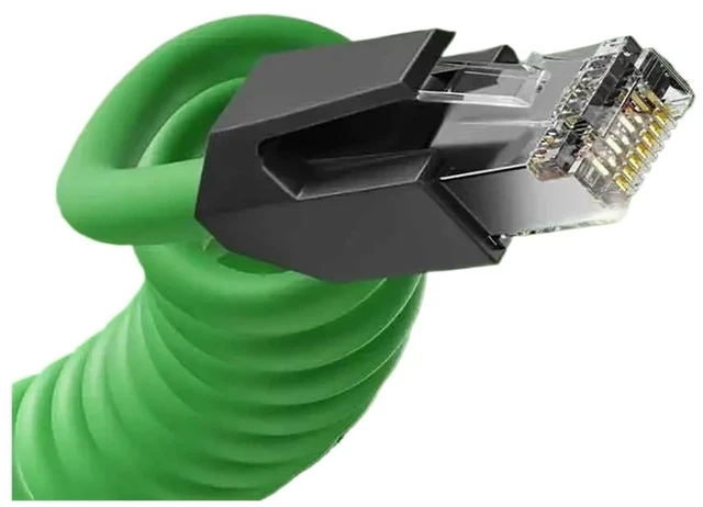 Alt view image 2 of 4 - Industrial 8Pin RJ45 Network Cable Retractable Spiral Wire to Cat6A Gigabit Towing Chain Double Shielded Spring Line(B,2m)