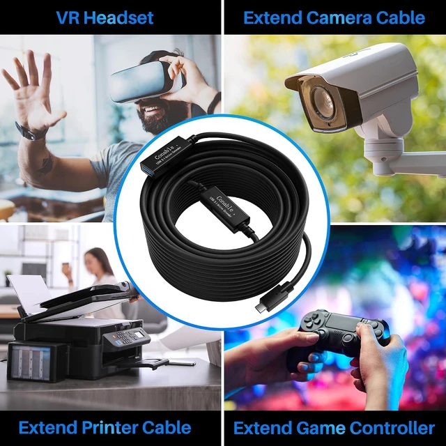 Alt view image 7 of 7 - USB C to USB Extension Data Cable 50FT, USB Type C-Male to USB 3.0 A-Female