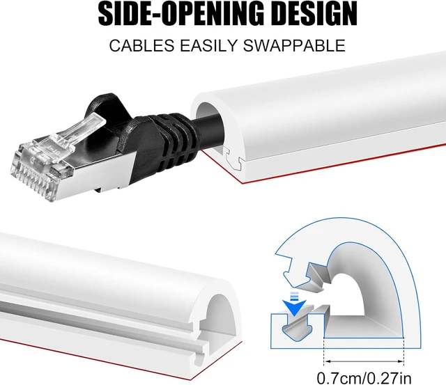Alt view image 3 of 7 - Self-Adhesive Cable Hider, Black, 118inch (Pack of 2)