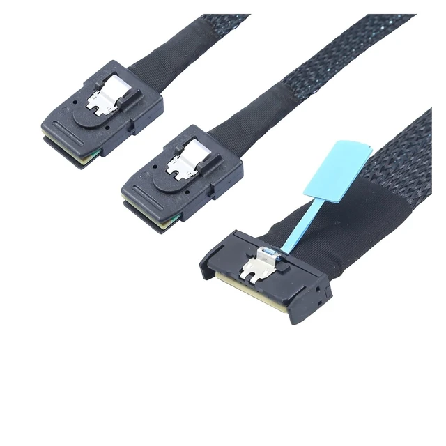Alt view image 2 of 5 - PCI-E 5.0 Cool Edge IO MCIO 8X 74Pin to 2X 36Pin S-AS SFF-8087 Extension Data and Cord Cable(1M)