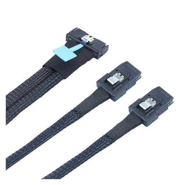 Alt view image 3 of 5 - PCI-E 5.0 Cool Edge IO MCIO 8X 74Pin to 2X 36Pin S-AS SFF-8087 Extension Data and Cord Cable(1M)