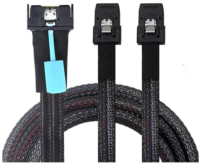 Main image of PCI-E 5.0 Cool Edge IO MCIO 8X 74Pin to 2X 36Pin S-AS SFF-8087 Extension Data and Cord Cable(1M)