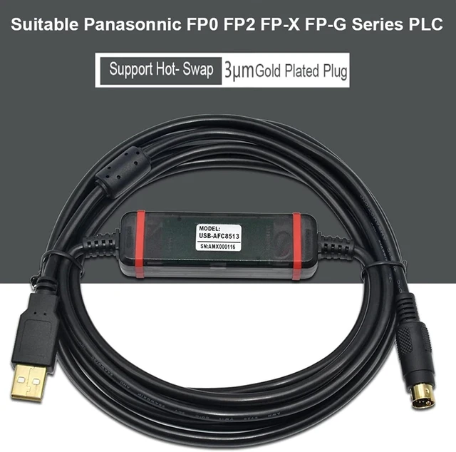Alt view image 5 of 7 - USB-AFC8513 AFC8503 for FP0 FP2 FP-X FP-M Programming Cable Nais GT10/30 Touch Panel Cable DFP0-U2 (Gold Plated)