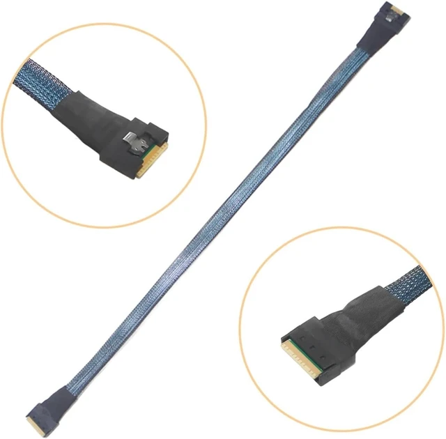 Alt view image 3 of 5 - Anti Oblique Insertion SlimSAS SFF-8654 8i to SlimSAS 8i (SFF-8654) 8X 4.0 Cable for Server High-Speed Connection Cable(50cm)