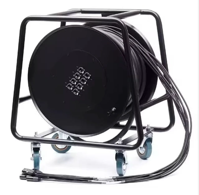 Alt view image 2 of 4 - CAT6 8-Channel Stage Snake Cable Reel with Dual Shielding RJ45 XLR-Style Metal Housing Super Flexible Black Sheath 100 Foot