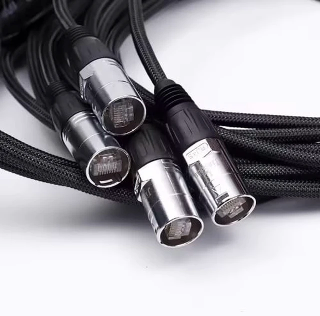 Alt view image 3 of 4 - CAT6 8-Channel Stage Snake Cable Reel with Dual Shielding RJ45 XLR-Style Metal Housing Super Flexible Black Sheath 100 Foot
