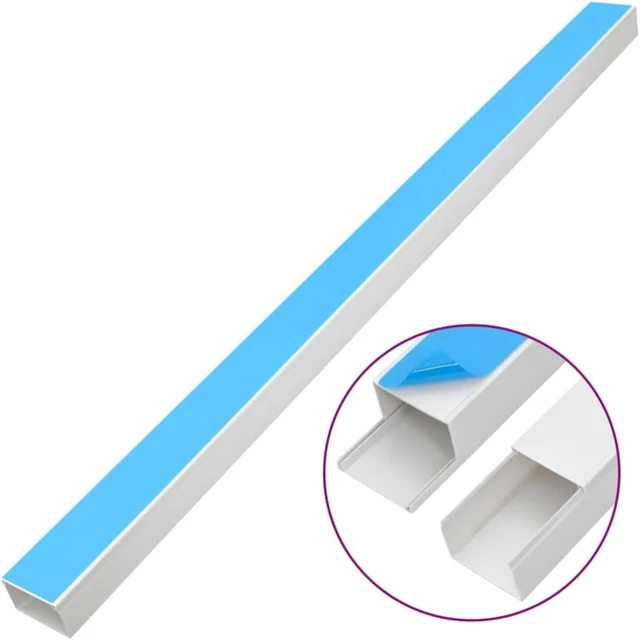 Alt view image 3 of 7 - PVC Cable Trunking Self-Adhesive 32.8ft, 2.4x1.6 Inch Cable Cover for Wall, Floor, Ceiling, Cuttable and Paintable Cord Concealer for Home and Office