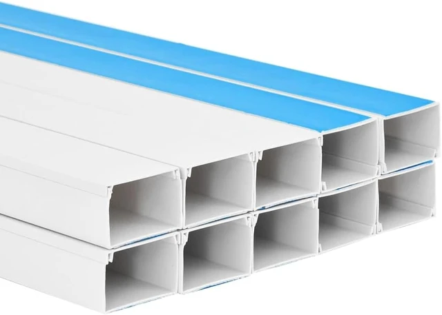 Alt view image 5 of 7 - PVC Cable Trunking Self-Adhesive 32.8ft, 2.4x1.6 Inch Cable Cover for Wall, Floor, Ceiling, Cuttable and Paintable Cord Concealer for Home and Office