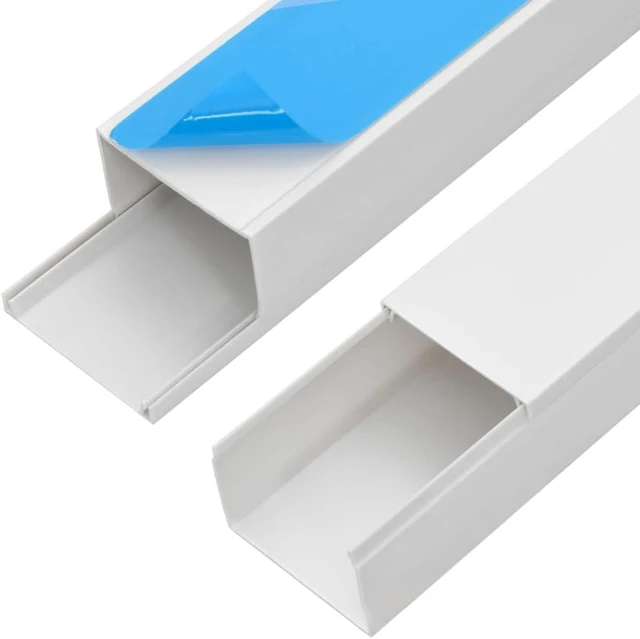Alt view image 6 of 7 - PVC Cable Trunking Self-Adhesive 32.8ft, 2.4x1.6 Inch Cable Cover for Wall, Floor, Ceiling, Cuttable and Paintable Cord Concealer for Home and Office