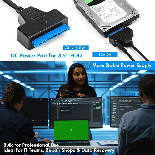 Alt view image 5 of 7 - 20 Pack USB to SATA Adapter Cable USB 3.0 Hard Drive Adapter for SSD HDD