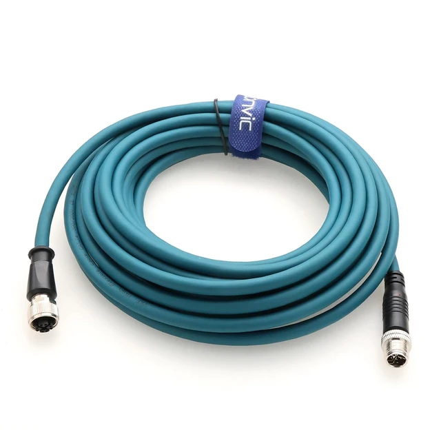 Alt view image 2 of 6 - M12 8 Position Male to Female Ethernet Cable X-Code Cat7e High Flex Shielded Waterproof Industrial Gigabit Ethernet Networks Cable for Cognex Industrial Camera (10M)