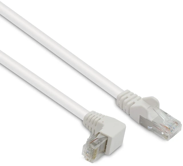 Main image of Metronic, CAT5e 90 Degree Angled RJ45 UTP Ethernet Cable, 1Gbps, Gold Connectors, Ideal for Computers, Smart TVs, Games Consoles (5m)