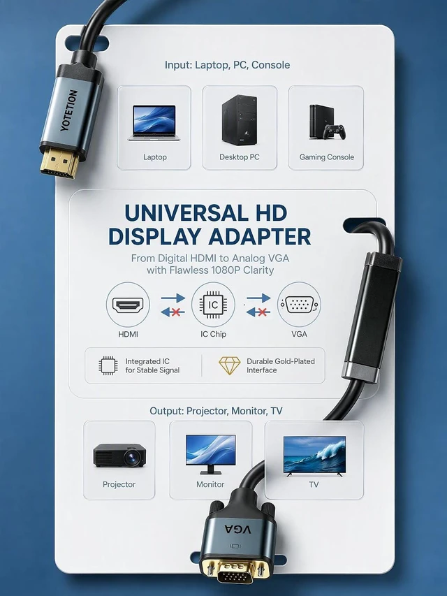 Alt view image 7 of 7 - HDMI to VGA 50Ft Cable with IC, Gold-Plated HDMI to VGA Compatible for Computer, Desktop, Laptop, PC, Monitor, Projector,HDTV, Raspberry Pi, Roku, Xbox and More, Green-Gray Aluminum Shell