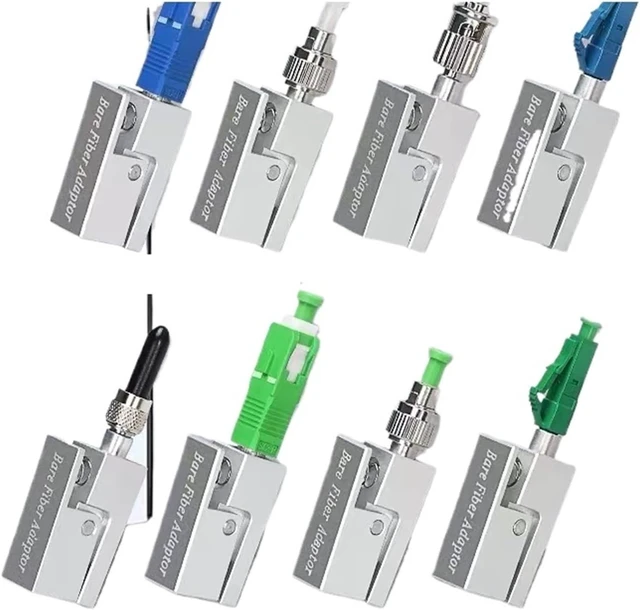 Alt view image 4 of 7 - Bare Fiber Optic Coupler FC SC LC ST UPC Flange Adapter OTDR Measuring Fiber Optic Connector (Beige)