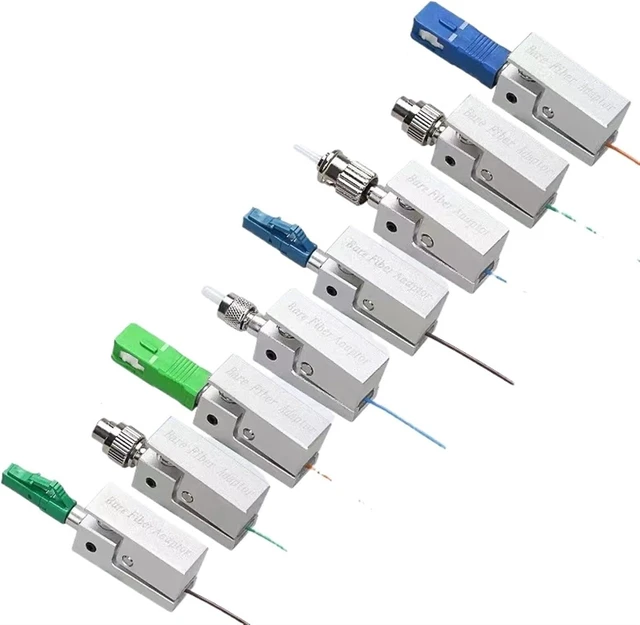 Alt view image 3 of 7 - Bare Fiber Optic Coupler FC SC LC ST UPC Flange Adapter OTDR Measuring Fiber Optic Connector (Beige)