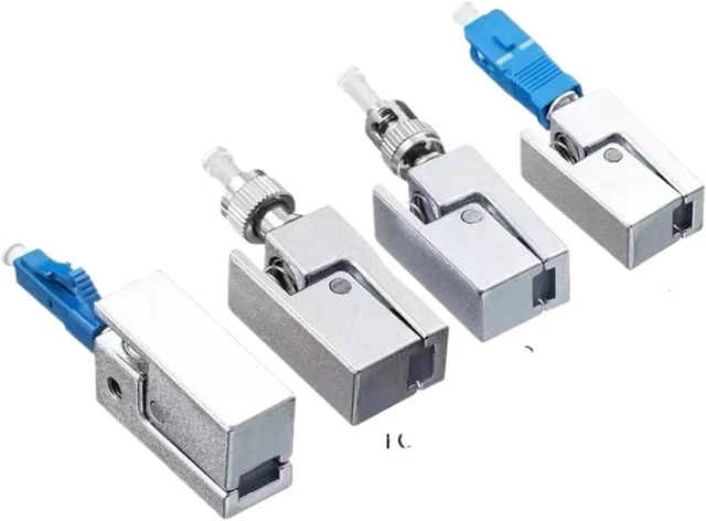 Alt view image 5 of 7 - Bare Fiber Optic Coupler FC SC LC ST UPC Flange Adapter OTDR Measuring Fiber Optic Connector (Beige)