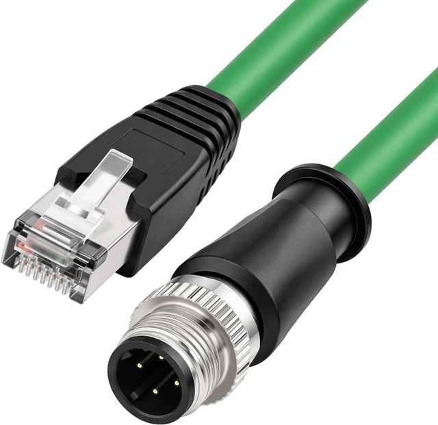 Alt view image 2 of 6 - Ethernet M12 4 Pin D-Coding RJ45 CAT5e Cable for PC PLC Profinet Network PoE Vision Camera Code Reader Sensor 40m