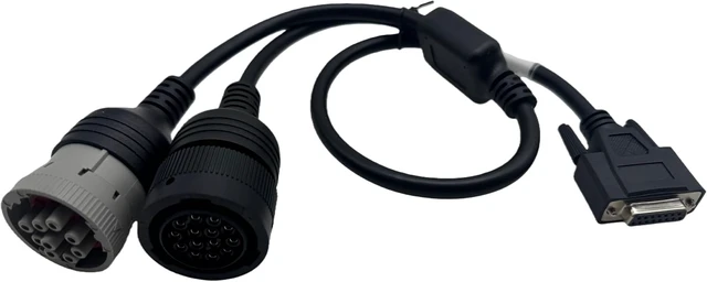 Alt view image 7 of 7 - AXIOMPART Conection Cables for CAT ET4 Diagnostic Tool 457-6114 Heavy-Duty Diagnostic Y-Cable Adapter 9 * 14-Pin Round Connector