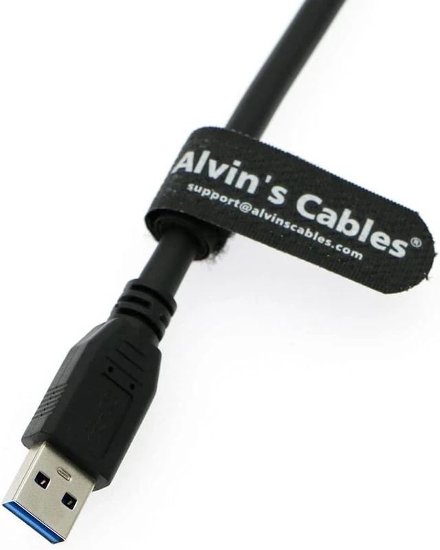 Alt view image 2 of 4 - Alvin's Cables USB 3.0 Data-Cable USB-A to Micro-B Left Angle with Dual Locking-Screws High-Flex Cable Shielded-Cable for Industrial Camera Vision Camera 1.5M