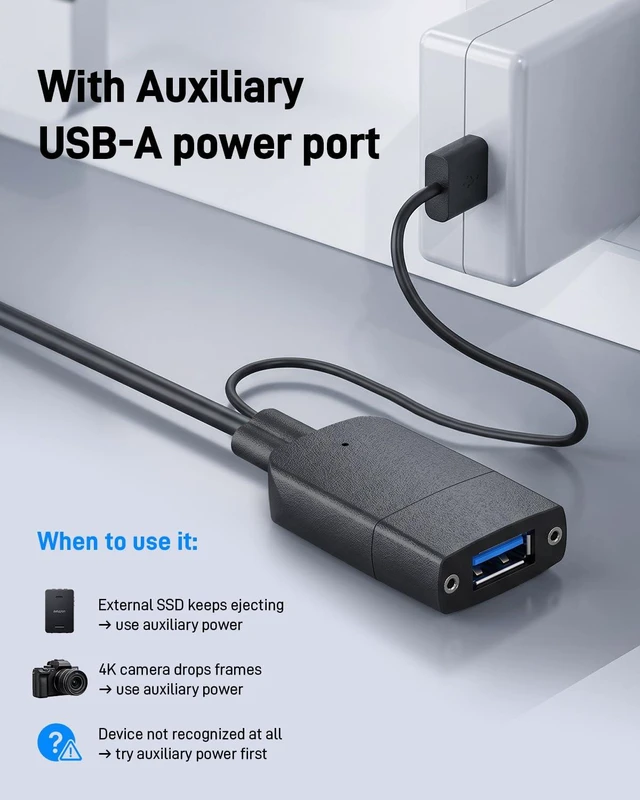 Alt view image 5 of 7 - 10Gbps Fiber Optic USB 3.2 USB-A Extension Cable 30ft