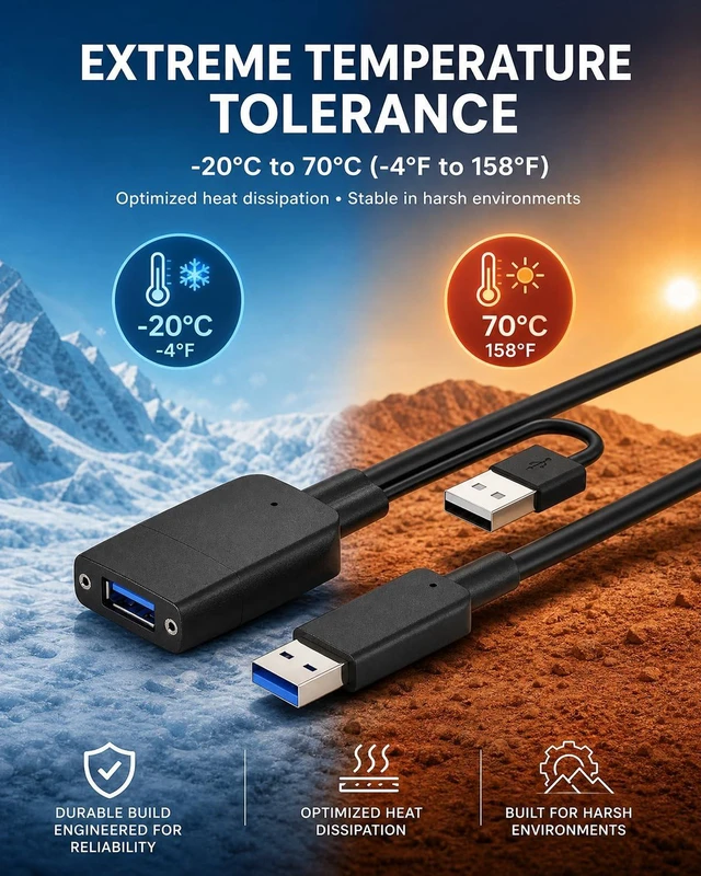 Alt view image 7 of 7 - 10Gbps Fiber Optic USB 3.2 USB-A Extension Cable 30ft