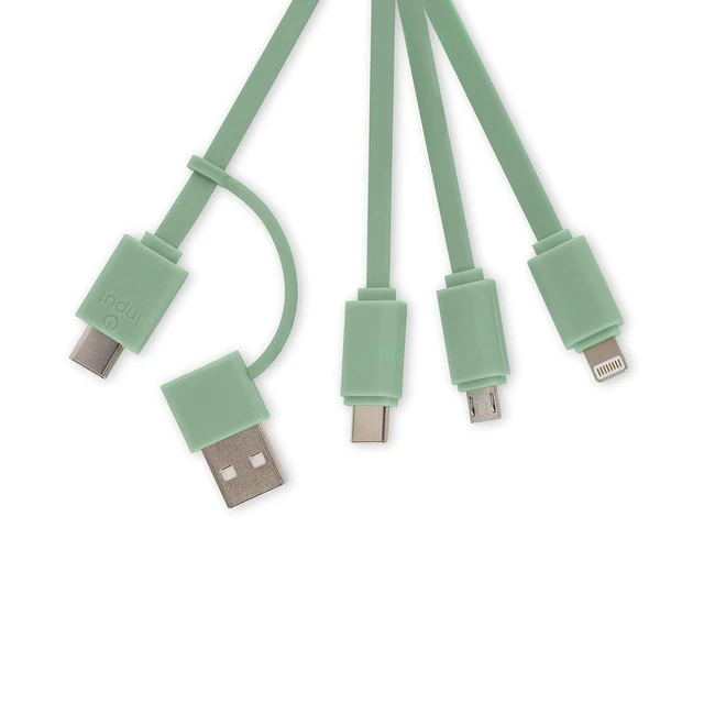 Alt view image 5 of 6 - Legami - Koala Theme Multiple Link Up Charging Cable with Keyring, 4 USB Charging Cables, Type-C Micro-USB, Lightning Cable with USB Type C Adapter, TPE Coated Cable