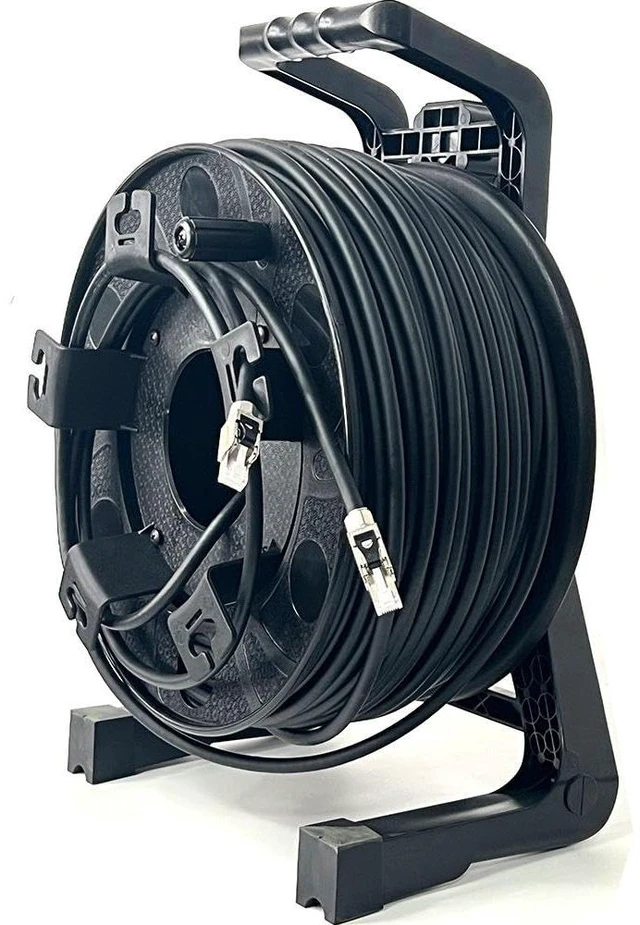 Main image of Cat6 Ethernet Cable with Cable Reel, 328ft S/FTP Double-Shielded Network Cable, 1000Mbps Transmission Rate, Ultra-Flex Twisted-Pair, Black