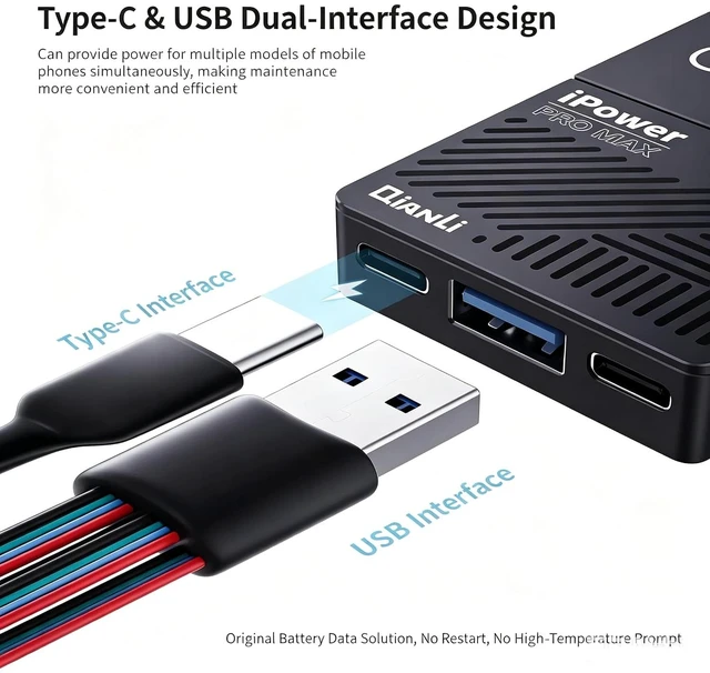 Alt view image 5 of 7 - QianLi 8th Gen Power Cable for iPhone6-16 Pro Max,Dual Interface Type-C+USB