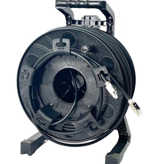 Alt view image 2 of 3 - Cat6 Ethernet Cable with Cable Reel, 328ft S/FTP Double-Shielded Network Cable, 1000Mbps Transmission Rate, Ultra-Flex Twisted-Pair, Black