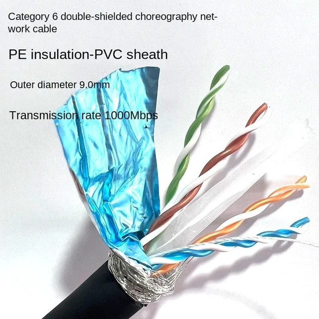 Alt view image 3 of 3 - Cat6 Ethernet Cable with Cable Reel, 328ft S/FTP Double-Shielded Network Cable, 1000Mbps Transmission Rate, Ultra-Flex Twisted-Pair, Black