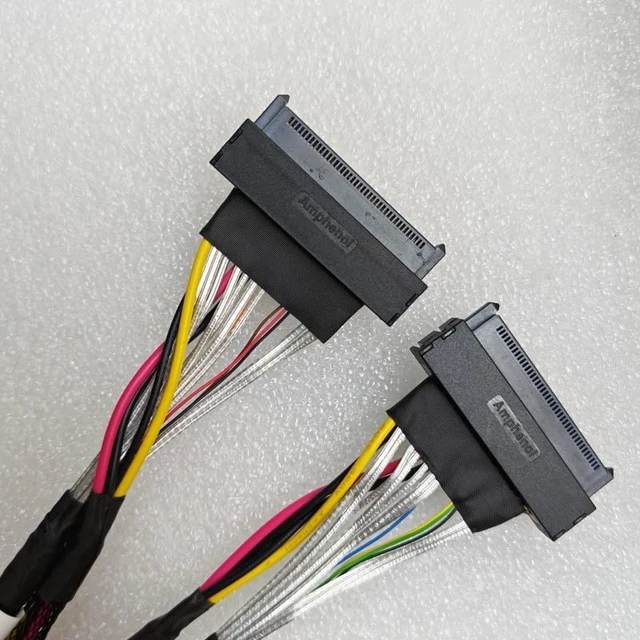 Alt view image 2 of 7 - The 5.0 MCIO 8X to 2 * U.2 (SFF-8639) Large Data Cable is Designed to Split the MCIO 8X (Eight Channel) Connection into Two U.2 (SFP-8639) Power connectors with a Maximum of 4 pins