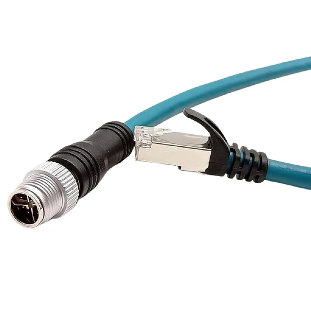 Alt view image 6 of 6 - M12 Ethernet Cable X-Coded 8pin Male to RJ45 Ethernet Cat6a PUR Jacket 26AWG High-Flex Shielded Waterproof Cable for Cognex Industrial Camera (196.85 in/5M)