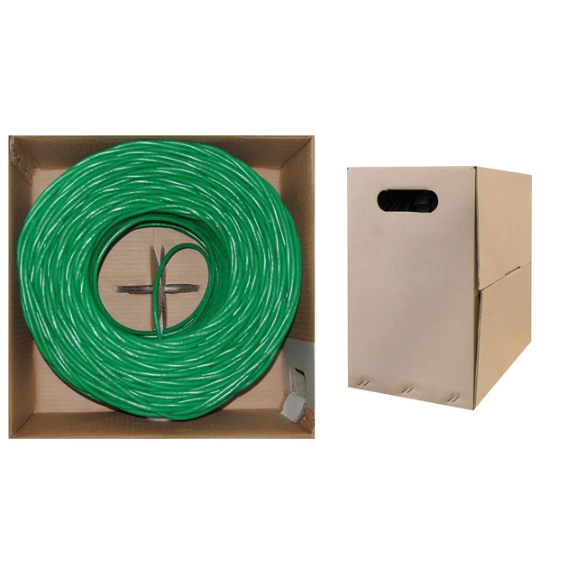 Alt view image 2 of 6 - COMZON Cat5e Ethernet Cable, Shielded F/UTP Solid, Green, 1000ft Pullbox