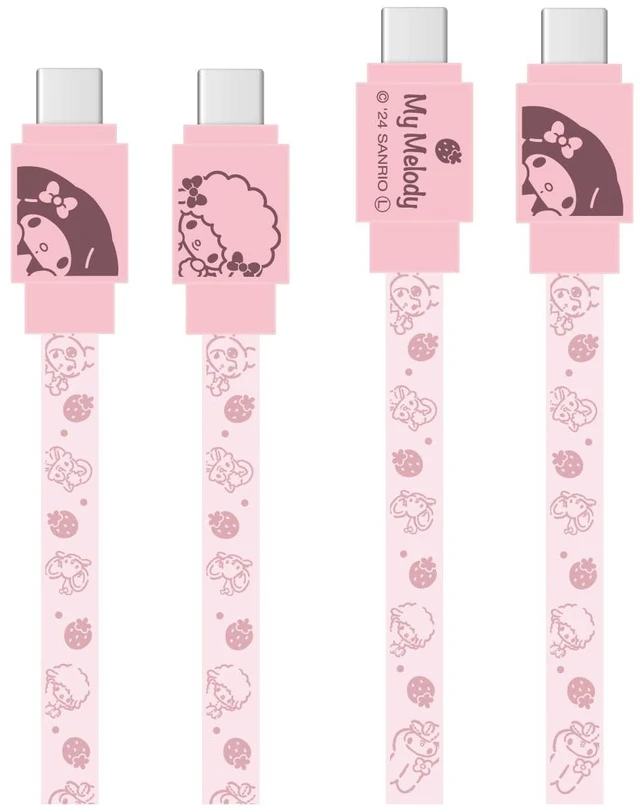 Main image of (Gourmandise) Gourmandies Sanrio Characters PD60W Compatible USB 2.0 Type-C Cable, My Melody SANG-396MM